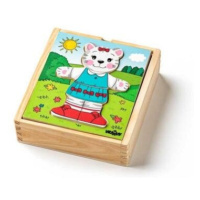 Woody Puzzle šatní skříň Kočička, 18 dílů
