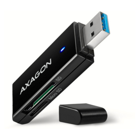 AXAGON CRE-S2N, USB-A 3.2 Gen 1 - SUPERSPEED čtečka karet, 2-slot & lun SD/microSD, podpora UHS-