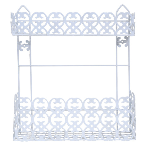 MSV nástěnná polička AGADIR, do koupelny, bílá, ocel