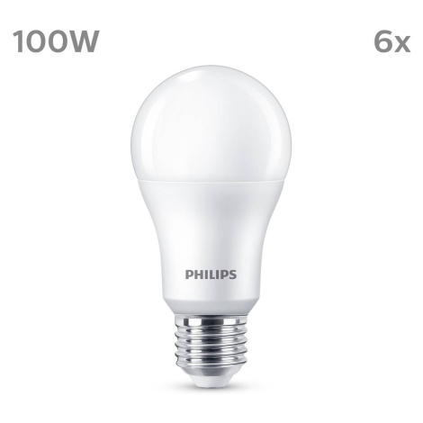 Philips Philips LED žárovka E27 13W 1521lm 4000K matná 6ks