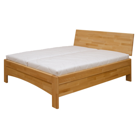 Postel Purtex Ava s plným čelem Rozměr: 200x200 cm, Materiál: Buk, Moření: Tabák