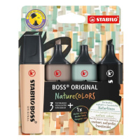 STABILO - Zvýrazňovač BOSS ORIGINAL NatureCOLORS (béžová, teplá šedá, zemitá zelená, černá)