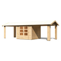 Dřevěný domek KARIBU THERES 3 vč. dvou přístavku (31456) natur LG3150