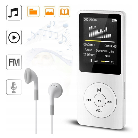 Přehrávač MP3 16GB Bluetooth 5.0 Rádio Fm Ebook Sluchátka