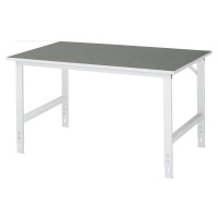 RAU Pracovní stůl, výškově přestavitelný, 760 - 1080 mm, deska z linolea, š x h 1500 x 1000 mm, 