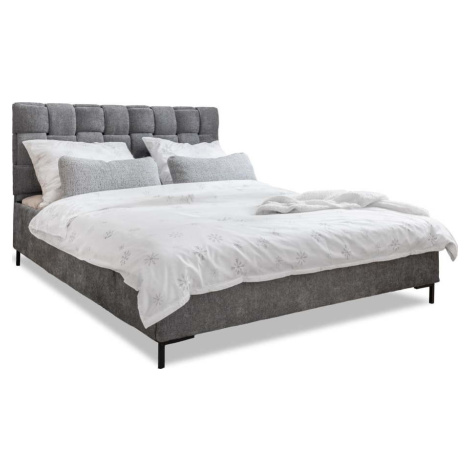 Šedá čalouněná dvoulůžková postel s roštem 160x200 cm Eve – Miuform