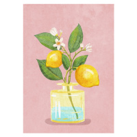 Ilustrace Lemon Bunch In Vase, Raissa Oltmanns, 30 × 40 cm