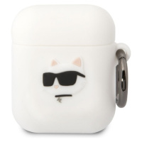 Karl Lagerfeld AirPods 1/2 cover Silicone Choupette Head 3D KLA2RUNCHH Bílá