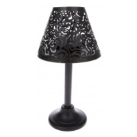 Dekorační svícen tvar lampa, černý kov