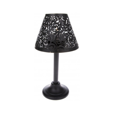 Dekorační svícen tvar lampa, černý kov Asko