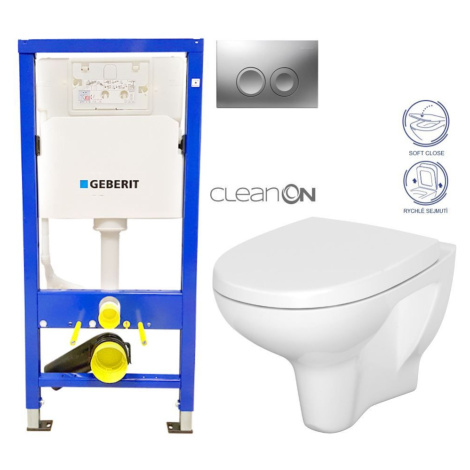 GEBERIT DuofixBasic s matným tlačítkem DELTA21 + WC CERSANIT ARTECO CLEANON + SEDÁTKO 458.103.00