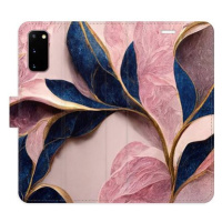 iSaprio flip pouzdro Pink Leaves pro Samsung Galaxy S20