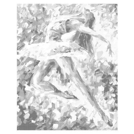 Tečkování - KRÁSNÁ BALETKA V BARVÁCH Rozměr: 40x50 cm, Rámování: vypnuté plátno na rám