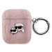 Pouzdro Karl Lagerfeld KLA2PGKCPP AirPods 1/2 cover pink Monogram Karl & Choupette Head (KLA2PGK