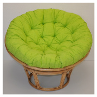 Papasan DIAS — ratan, látka, ⌀115 cm, medová / více barev Světle zelený melír