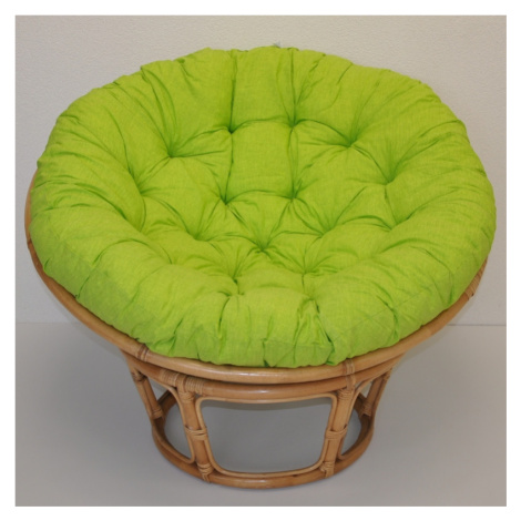 Papasan DIAS — ratan, látka, ⌀115 cm, medová / více barev Světle zelený melír