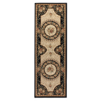 Nouristan - Hanse Home koberce Běhoun Herat 105993 Black Cream - 80x240 cm