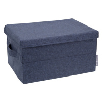 Modrý látkový úložný box s víkem 35x19x26 cm Soft Storage – Bigso Box of Sweden