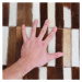 Tempo Kondela Luxusní kožený koberec patchwork 171x240 KŮŽE TYP 5| hnědá/bílá