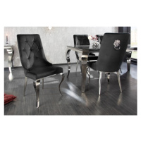 LuxD Designová židle Rococo Lví hlava černá / chróm