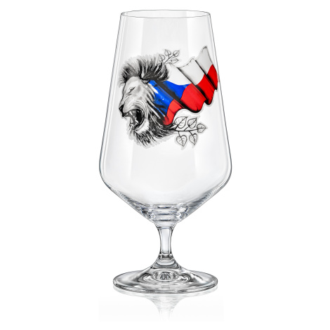 Crystalex sklenice na pivo Czech In vlajka 540ml 1KS Crystalex-Bohemia Crystal
