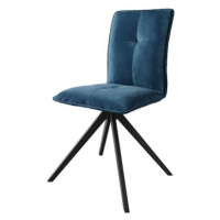 DELIFE Otočná židle Maddy-Flex modrý samet křížová podnož hranatá otočná černá