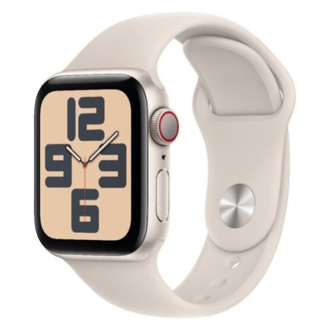 Apple Watch SE (2023) Cellular 40mm sportovní silikonový řemínek hvězdně bílý M/L Hvězdně bílá