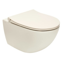 WC závěsné VitrA Sento SmoothFlush taupe mat včetně sedátka, zadní odpad 7848-020-6147