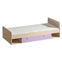 LOLLAND postel s úložným prostorem, jasan/fialová, 5 let záruka