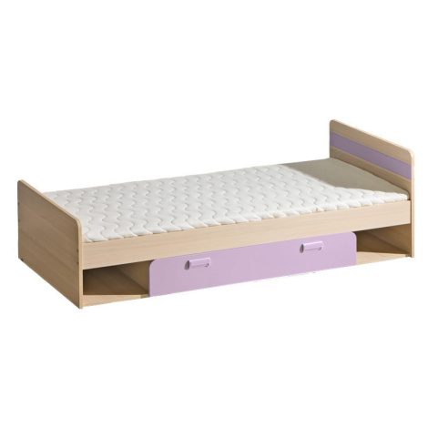 LOLLAND postel s úložným prostorem, jasan/fialová, 5 let záruka Casarredo