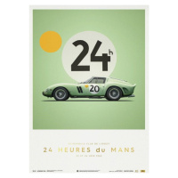 Umělecký tisk Ferrari 250 GTO - Green - 24h Le Mans - 1962 - Collector's Edition, 50 × 70 cm