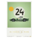 Umělecký tisk Ferrari 250 GTO - Green - 24h Le Mans - 1962 - Collector's Edition, 50 × 70 cm