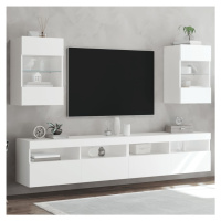 vidaXL Nástěnné TV skříňky s LED osvětlením 2 ks bílé 40x30x60,5 cm