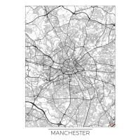 Mapa Manchester, Hubert Roguski, 30x40 cm