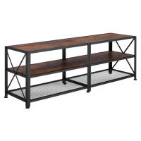 tectake 404541 televizní stolek - Industriální dřevo tmavé, rustikální - Industriální dřevo tmav