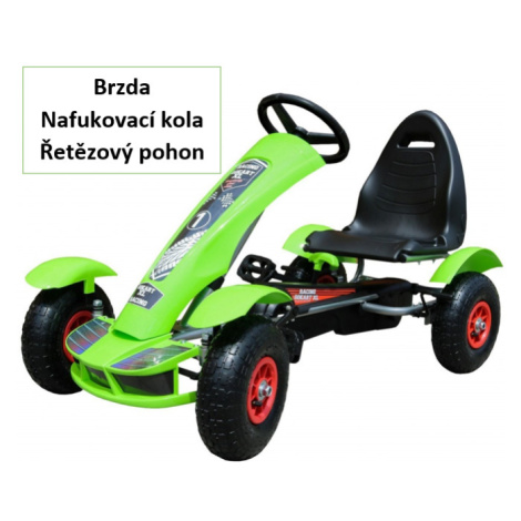 mamido Dětská šlapací motokára formule 01 zelená