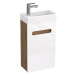 A-Interiéry Lutecia W 40 P/L koupelnová skříňka s keramickým umyvadlem bílá/dub