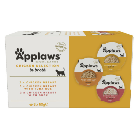 Applaws Cat Pot Selection zkušební balení 8 x 60 g - Kuřecí výběr
