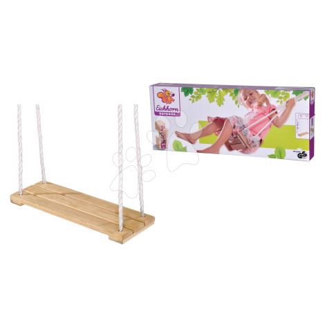 Dřevěná houpačka plochá Outdoor Plank Swing Eichhorn přírodní 140-210 cm délka 40*14 cm a 60 kg 