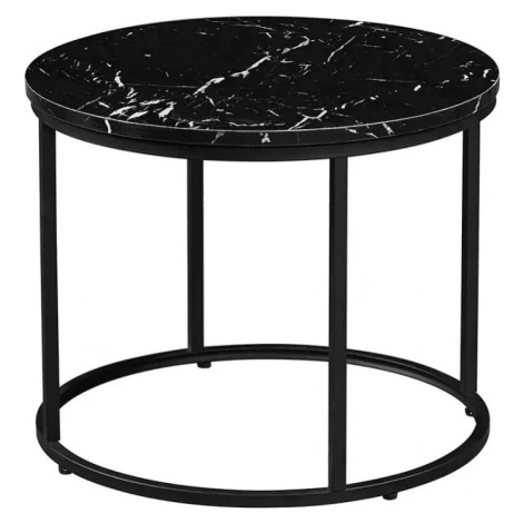 Tempo Kondela Konferenční stolek GAGIN - černý mramor/černý kov + kupón KONDELA10 na okamžitou s