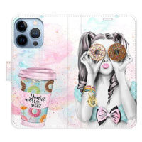 iSaprio flip pouzdro Donut Worry Girl pro iPhone 13 Pro