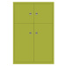 BISLEY LateralFile™ Lodge, se 4 uzamykatelnými boxy, výška 2 x 375 mm, 2 x 755 mm, zelená