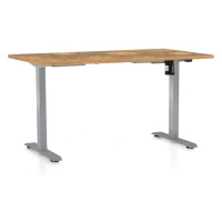 Rauman Výškově nastavitelný stůl OfficeTech A, 120 x 80 cm, šedá podnož, dub zlatý