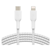 Belkin BOOST Charge Braided USB-C/Lightning odolný kabel, 1m, bílý