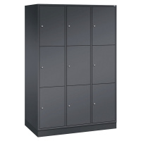 C+P Ocelová skříň s uzamykatelnými boxy INTRO, výška boxu 580 mm, š x h 1220 x 600 mm, 9 boxů, k