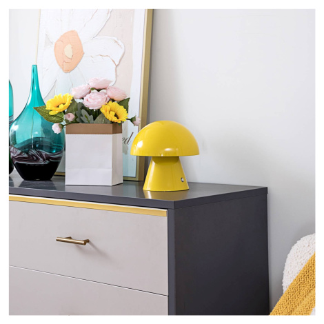 Lindby Lindby LED dobíjecí stolní lampa Nevijo, žlutá, USB, dotykový stmívač