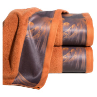 Bavlněný froté ručník s bordurou SIMON 50x90 cm, cihlová, 485 gr Eva Minge