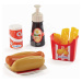 Set hot dog s hranolky a pitím 100% Chef Écoiffier na tácku 25 doplňků od 18 měsíců