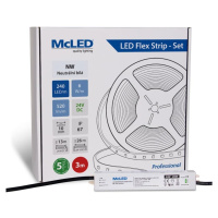 McLED LED pásek - sada 3 m, 240 LED/m, NW, 6 W/m, DC 24V, 520 lm/m, CRI90, IP67, 10 mm, vodič 3 