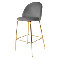 Barová židle LOESONNI šedá/zlatá